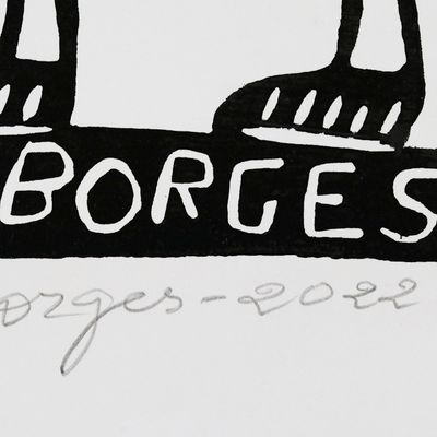 Alternate image for Multicolor Woodcut Print Fife Band Portrait by J. Borges Rural Fife Band III