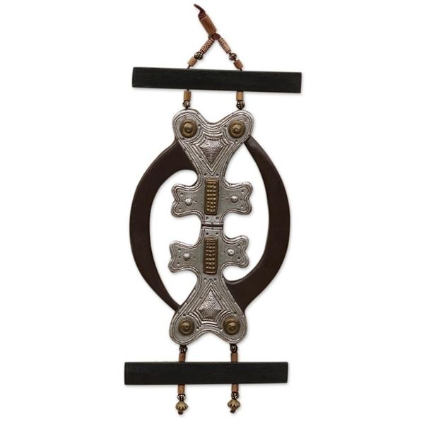 Alternate image for Eco-Friendly Sese Wood and Glass Bead Wall Art God Symbol