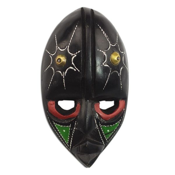 Alternate image for Hand-Carved African Sese Wood Wall Mask from Ghana Stellar Thoughts