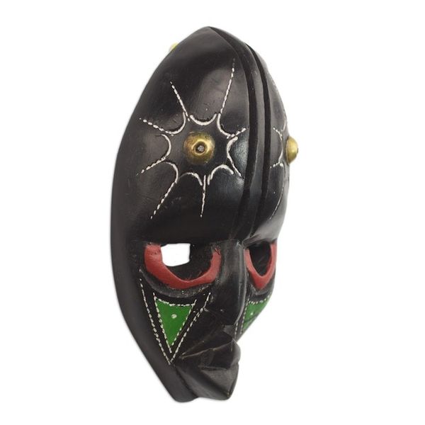 Alternate image for Hand-Carved African Sese Wood Wall Mask from Ghana Stellar Thoughts