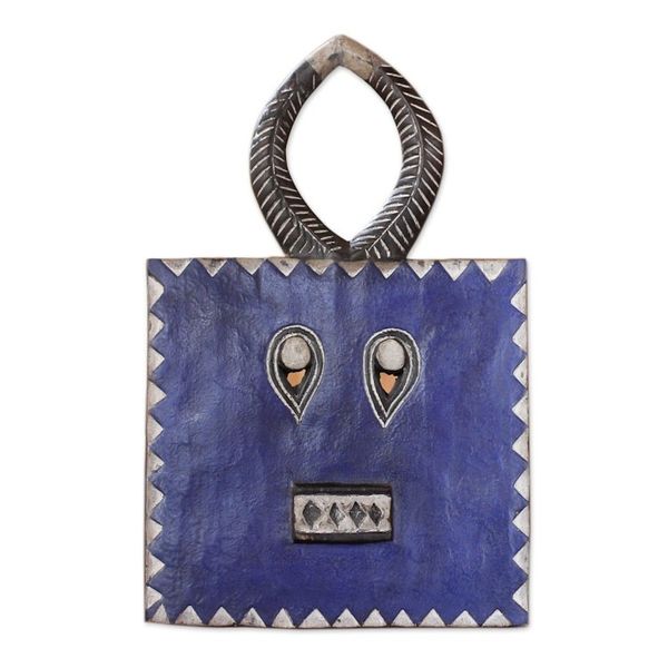 Alternate image for Handcrafted Ivory Coast Wood Mask Baule Indigo Moon