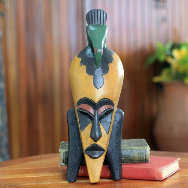 Alternate image for Bird Theme African Mask from Ghana Bird Man