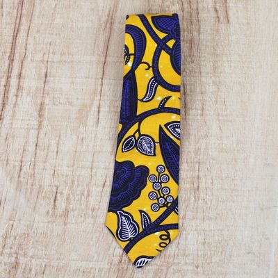Main image for Floral Cotton Necktie Crafted in Ghana Flower Vine