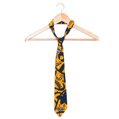 Alternate image for Floral Cotton Necktie Crafted in Ghana Flower Vine