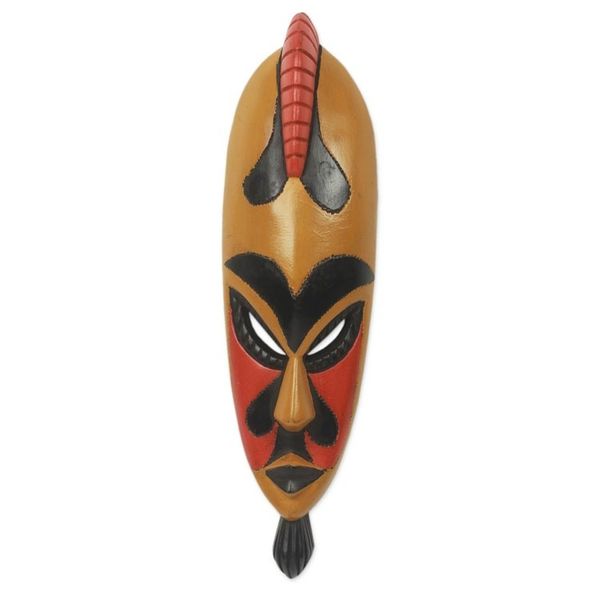 Alternate image for Hand Carved African Wood Mask from Ghana Hausa Alhaji