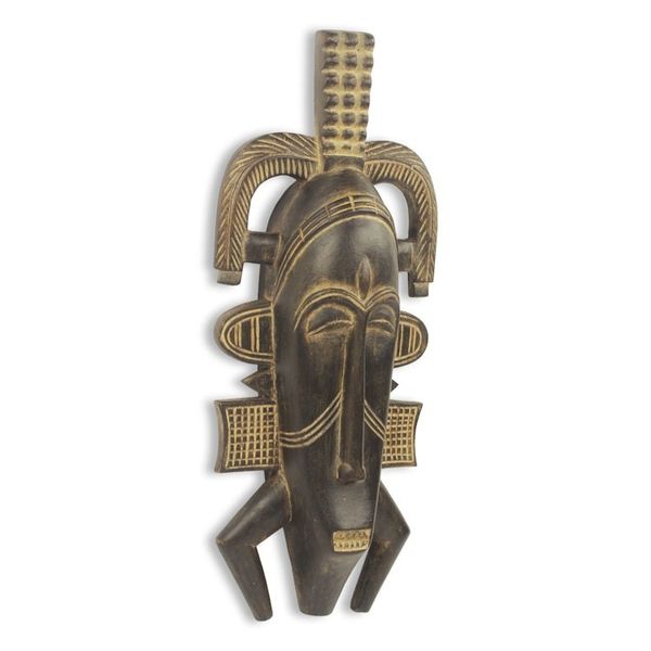 Alternate image for Fair Trade African Tribal Style Wood Mask Crafted in Ghana Senufo Poro