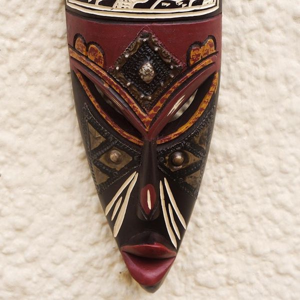 Alternate image for African Sese Wood and Aluminum Plate Mask Atongo