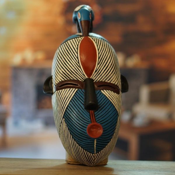 Alternate image for Hand Carved  Hand Painted Sese Wood Songye Mask from Ghana Songye Inspiration