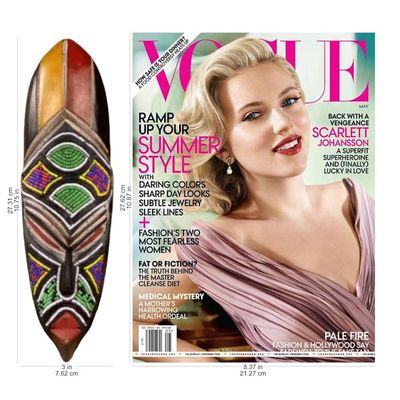 Alternate image for Multicolor Wood Recycled Glass Bead African Mask from Ghana Samba Messenger