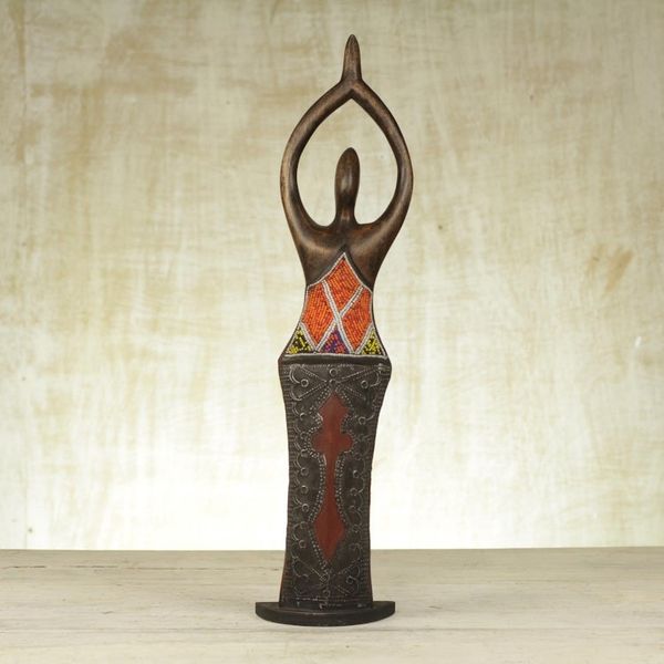 Alternate image for Hand Carved Wood Sculpture African Woman