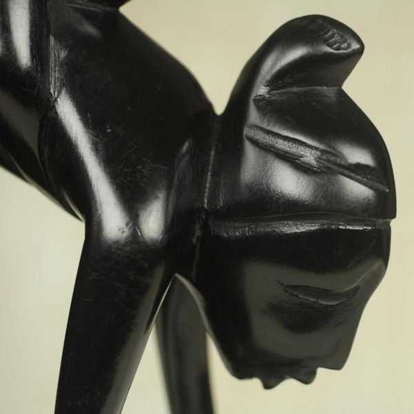 Alternate image for Hand Carved Mother and Child Black Sculpture from Ghana Serwaa Mother