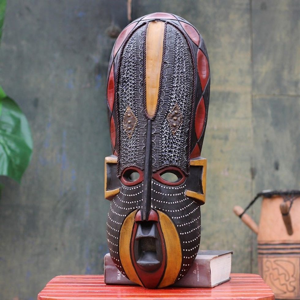 Hand Made African Wood Mask 'Akan Beauty'