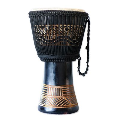 Alternate image for Wood Djembe Drum with Kente Symbols Ultimate