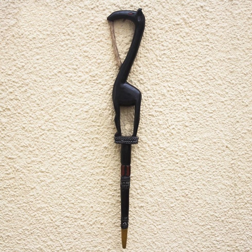 Hand Carved Giraffe Walking Stick 'Giraffe'