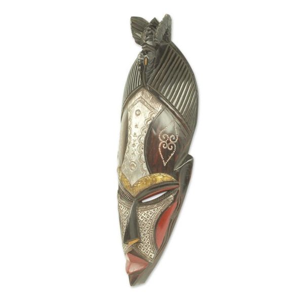 Alternate image for Artisan Carved Authentic African Mask from Ghana The Earth is Potent
