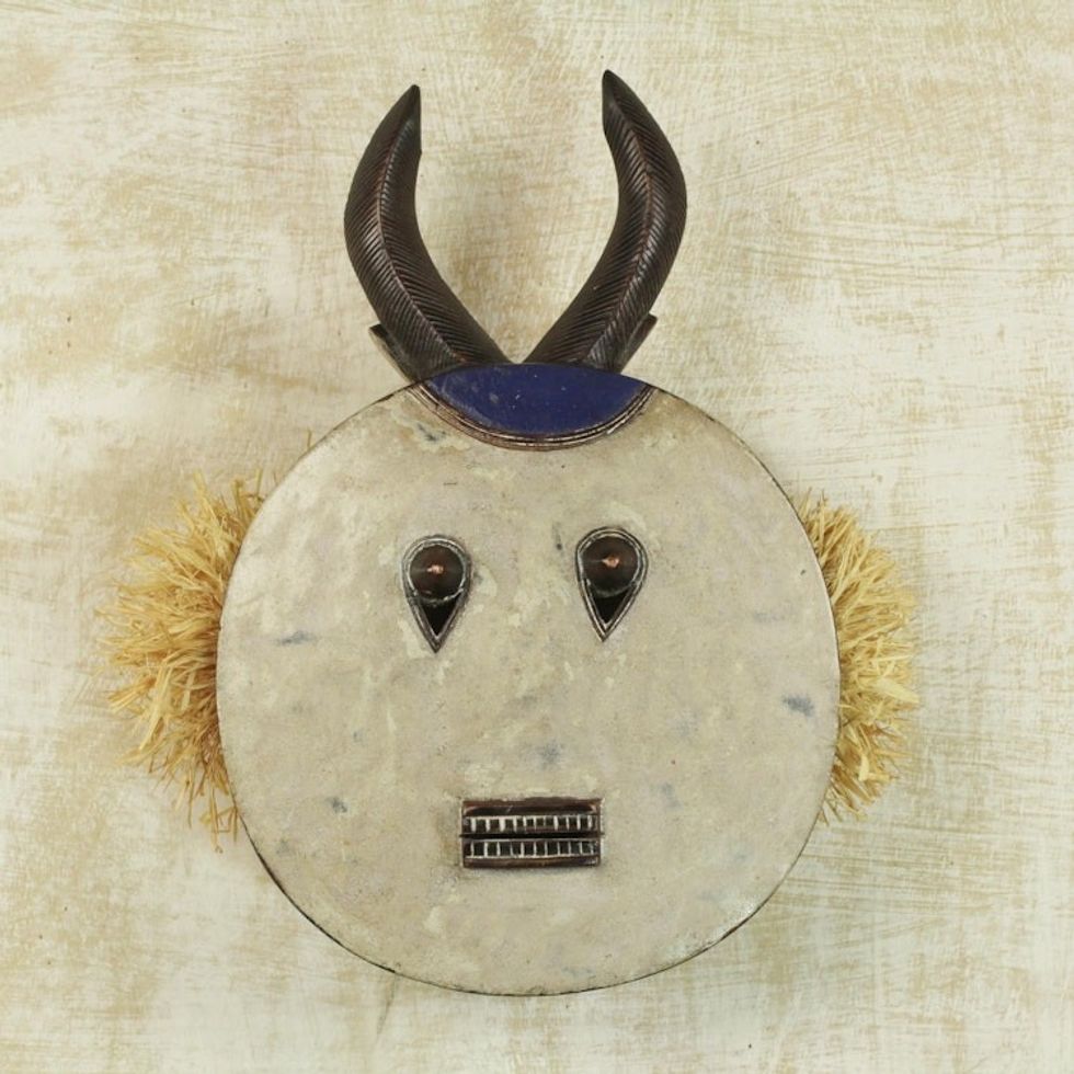 Handcrafted Sese Wood African Wan Tribe Mask from Ghana 'Wan Celebration'