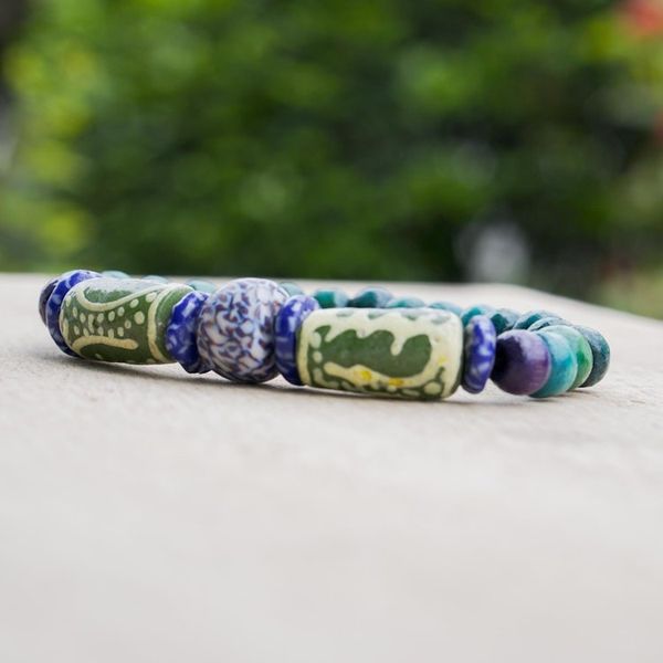 Alternate image for Eco-Friendly Sese Wood and Glass Beaded Bracelet Seaside Beauty