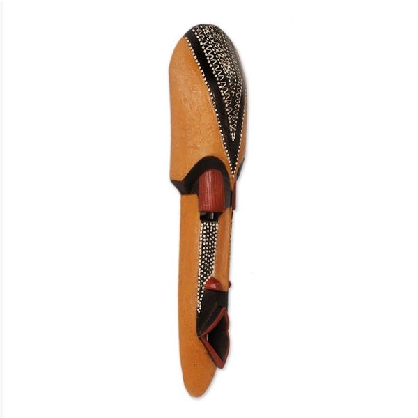 Alternate image for Carved Wood Authentic African Mask Akan Friend