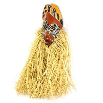 Alternate image for Artisan Crafted African Wood Wall Mask Igbo Peace Dance Dance for Peace