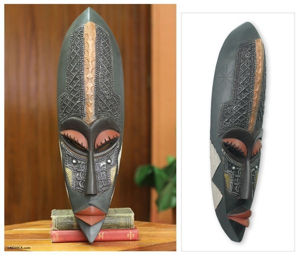 Alternate image for Hand Carved Wood Mask Ahoufe
