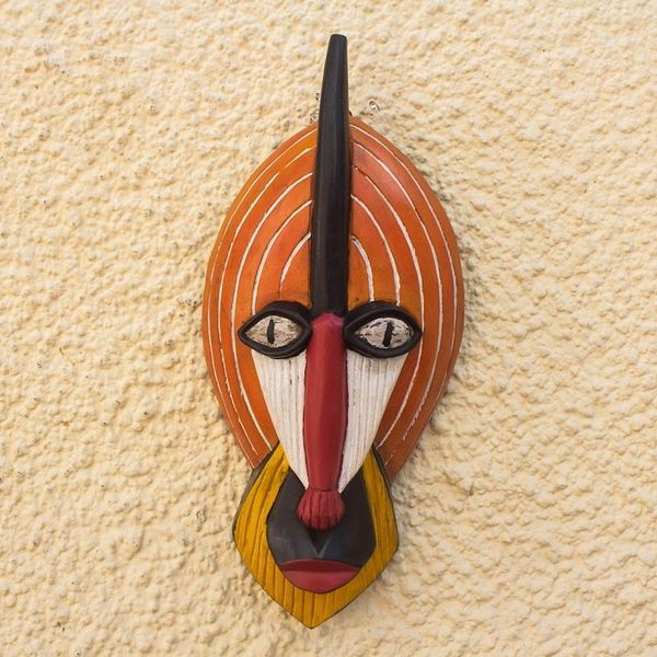 Alternate image for Ghanaian Hand Carved Wood Mask Ghanaian Monkey