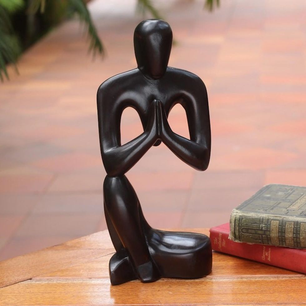 Hand Crafted Wood Sculpture 'Inspirational Message'