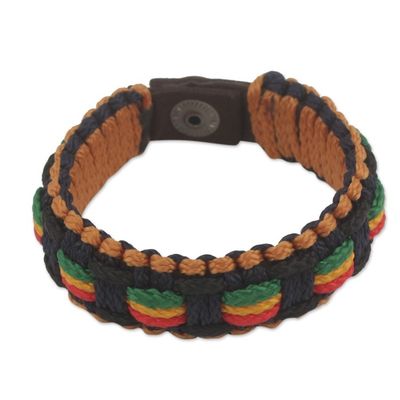 Alternate image for Mens Colorful Hand Woven Cord Bracelet from Africa Good Vibes
