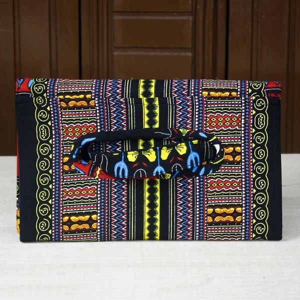 Alternate image for Bold Black Print Cotton Clutch Handbag from Ghana Angelina