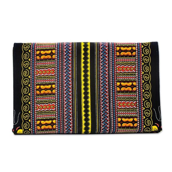 Alternate image for Bold Black Print Cotton Clutch Handbag from Ghana Angelina
