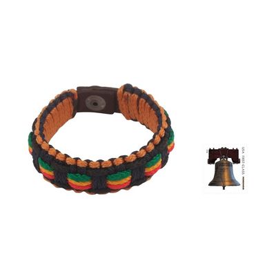 Alternate image for Mens Colorful Hand Woven Cord Bracelet from Africa Good Vibes