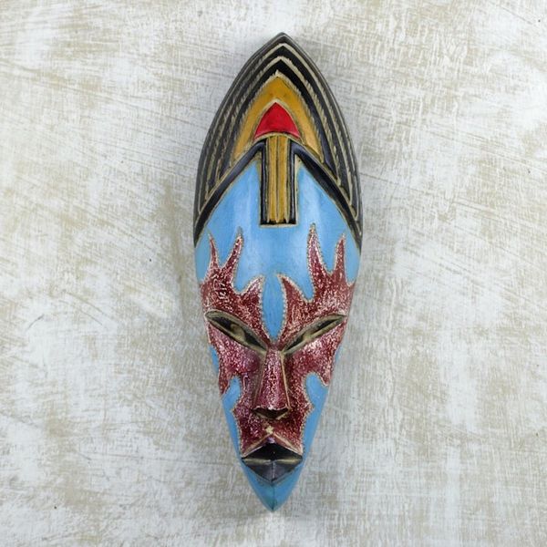 Alternate image for Multicolored African Wood Mask from Ghana True Beauty
