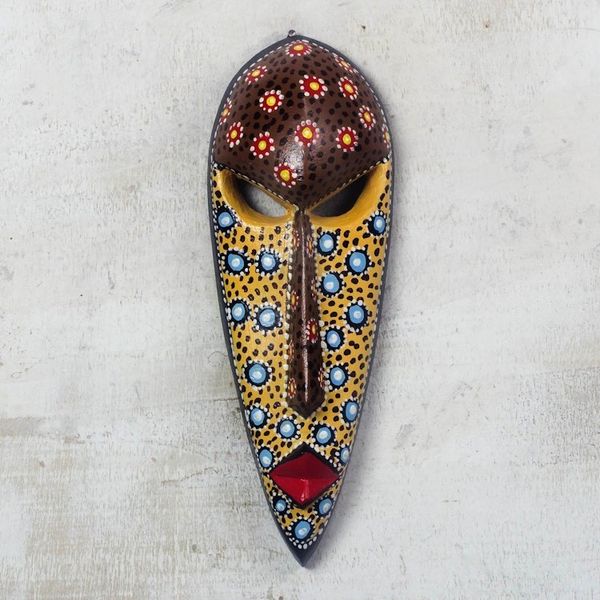 Alternate image for Artisan Crafted Painted African Mask from Ghana Color of Love