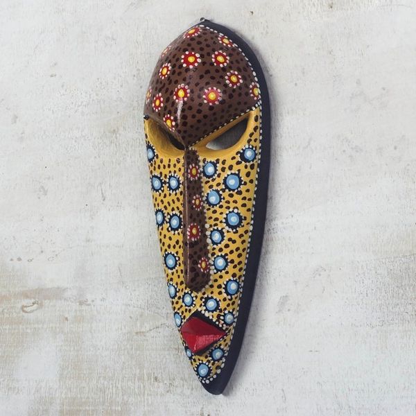 Alternate image for Artisan Crafted Painted African Mask from Ghana Color of Love