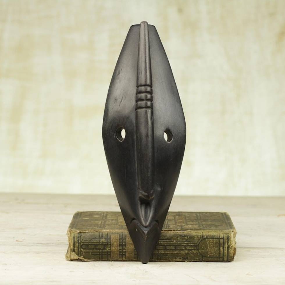 African Wood Mask 'Let Peace Reign'