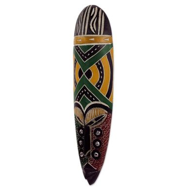 Alternate image for Artisan Crafted Original African Mask with Colorful Finish Koomli