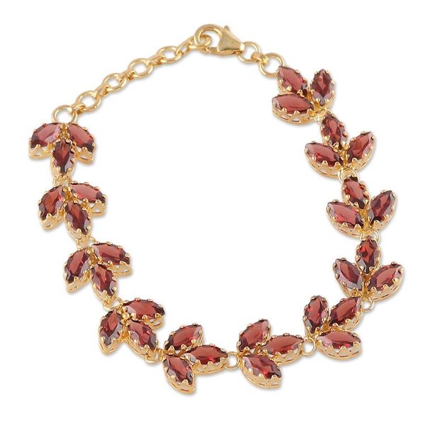 Alternate image for 22k Gold-Plated Natural Garnet Tennis Bracelet from India Autumn Radiance