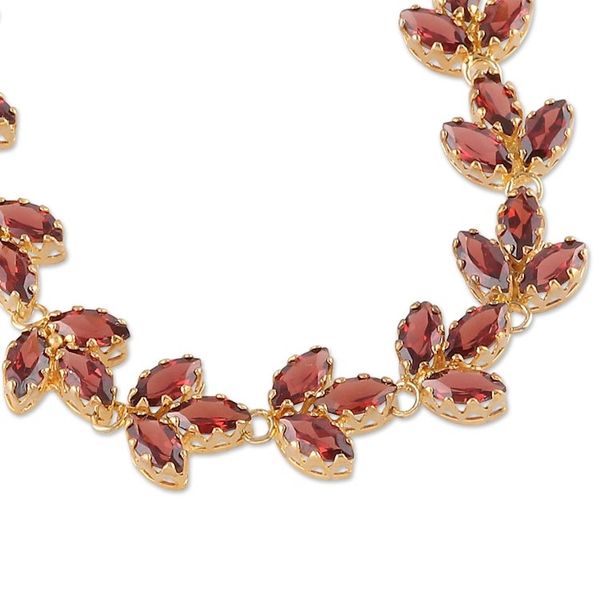 Alternate image for 22k Gold-Plated Natural Garnet Tennis Bracelet from India Autumn Radiance