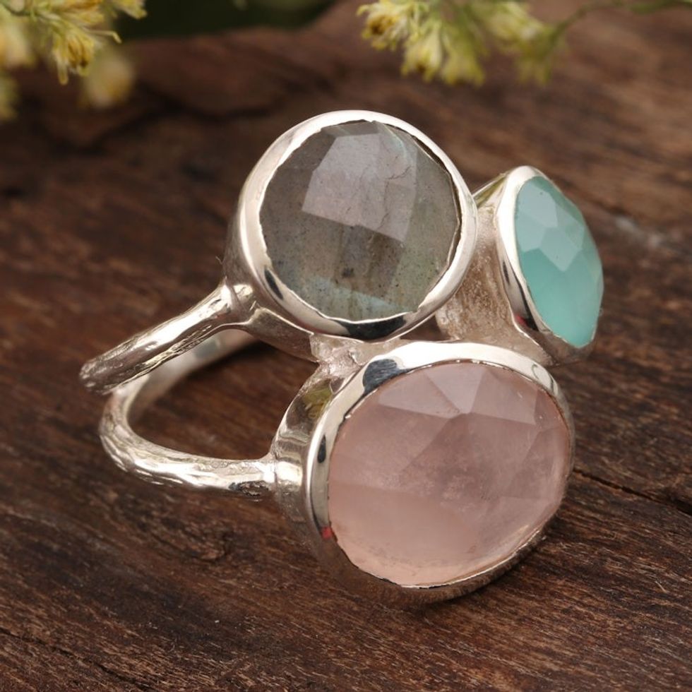 16.5-Carat Multi-Gemstone Cocktail Ring from India 'Sparkling Blossom'