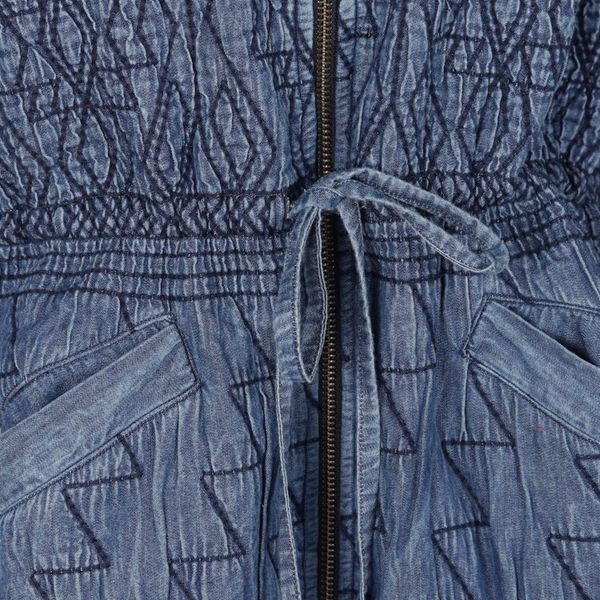 Alternate image for Fleece-Lined Cotton Denim Coat from India Chandi Anorak