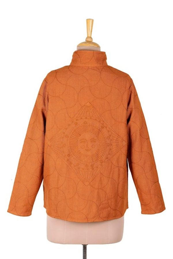 Alternate image for Embroidered Cotton Slub Jacket Pumpkin Fantasy