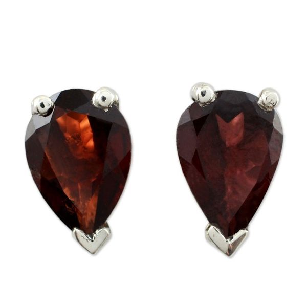Alternate image for Fair Trade Garnet Stud Earrings 2.5 cts Devotion
