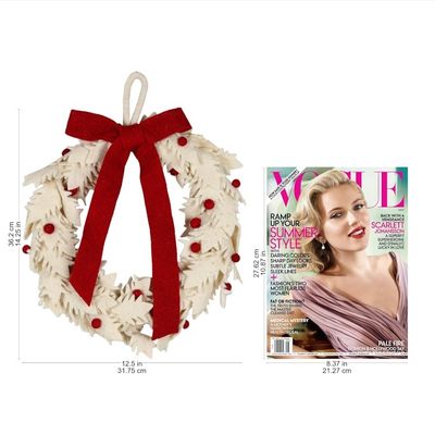 Alternate image for Handmade Ivory Wool Christmas Wreath Christmas Essence