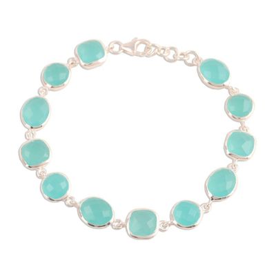 Alternate image for 31.5-Carat Aqua Blue Chalcedony Bracelet from India Dazzling Princess