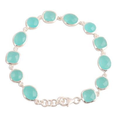 Alternate image for 31.5-Carat Aqua Blue Chalcedony Bracelet from India Dazzling Princess