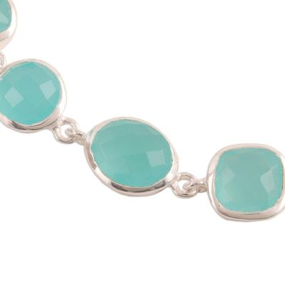Alternate image for 31.5-Carat Aqua Blue Chalcedony Bracelet from India Dazzling Princess