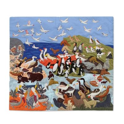 Alternate image for Cotton applique wall hanging Pacific Sea Life