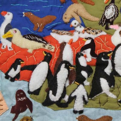 Alternate image for Cotton applique wall hanging Pacific Sea Life