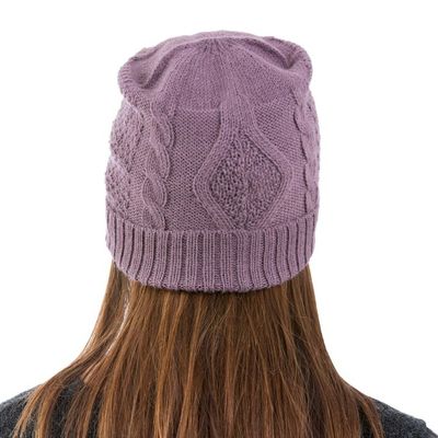 Alternate image for Knitted Unisex Watch Cap Dusty Lilac 100 Alpaca from Peru Antique Lilac Allure