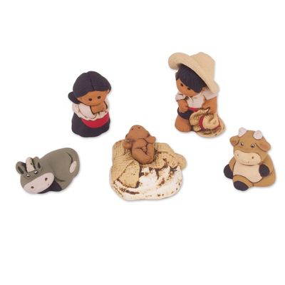Alternate image for Six Piece Petite Ceramic Nativity Scene from Peru Christmas in Characato
