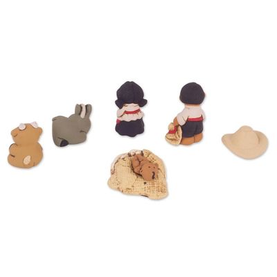 Alternate image for Six Piece Petite Ceramic Nativity Scene from Peru Christmas in Characato